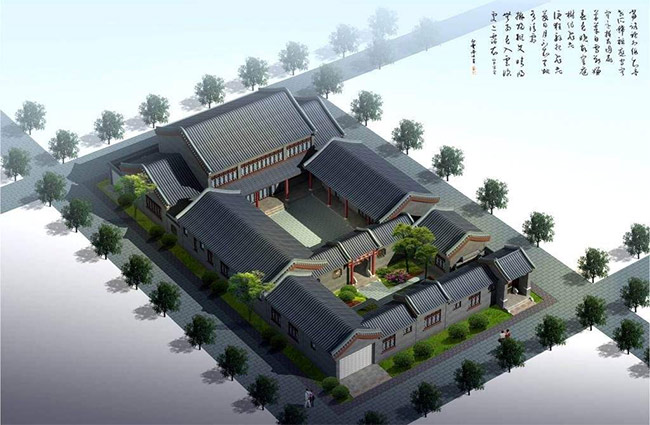 農(nóng)村大型四合院效果圖