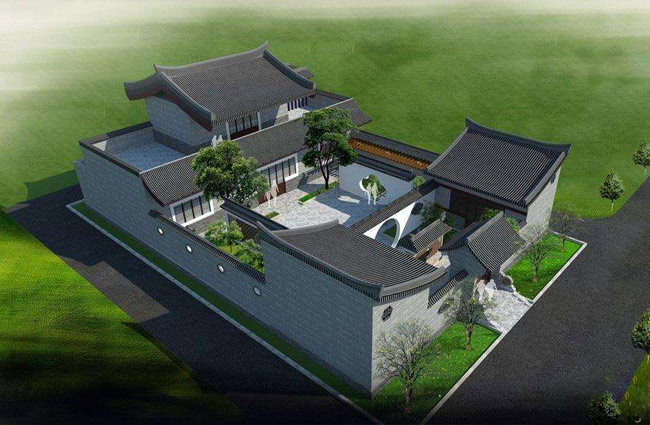 農(nóng)村三合院效果圖