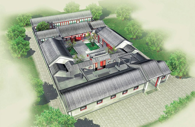 農(nóng)村大型四合院效果圖