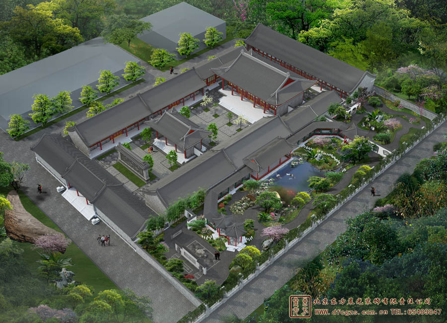 農(nóng)村三進(jìn)中式效果圖