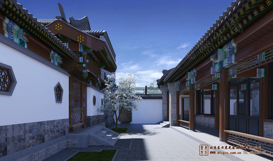 農(nóng)村二進(jìn)中式建筑裝修效果圖