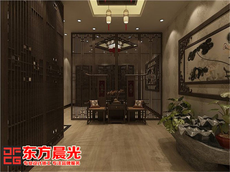 私人會(huì)所中式裝修——客廳