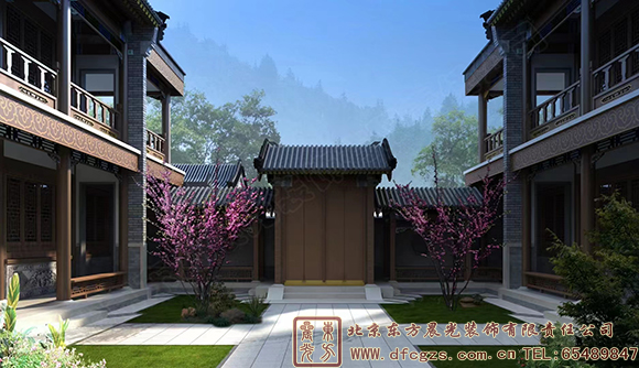 中式四合院別墅設(shè)計 庭院