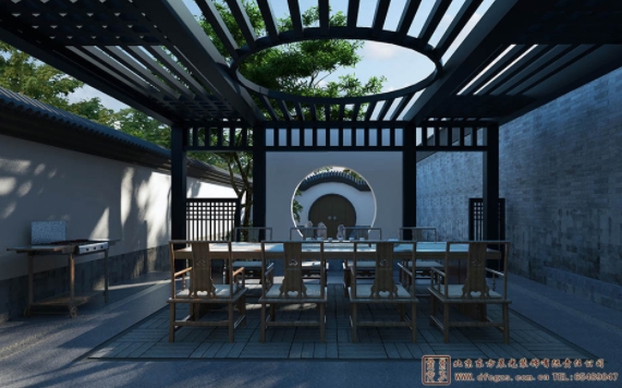 中式仿古二層四合院