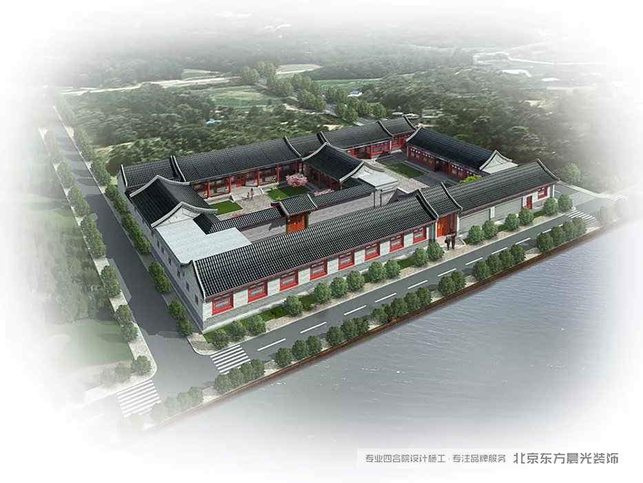 大型酒店四合院設(shè)計效果圖