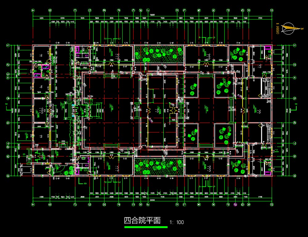 三進(jìn)四合院施工圖