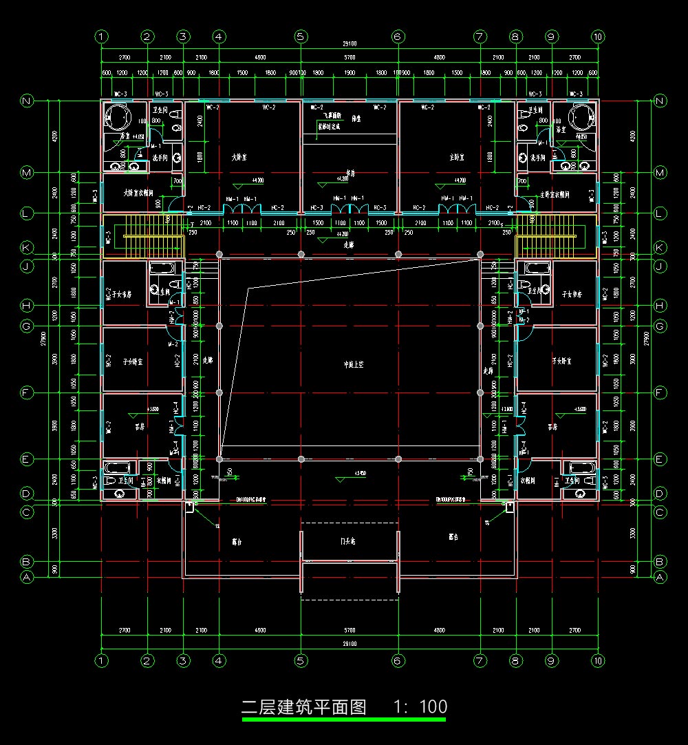 農(nóng)村中式會(huì)所施工圖