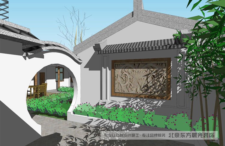 四合院月亮門、影壁設(shè)計(jì)效果圖
